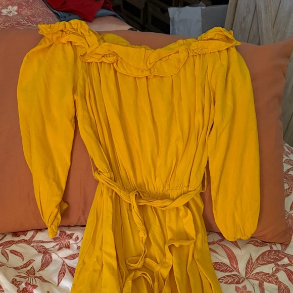 Anthropologie Dresses & Skirts - Yellow Off-Shoulder Dress